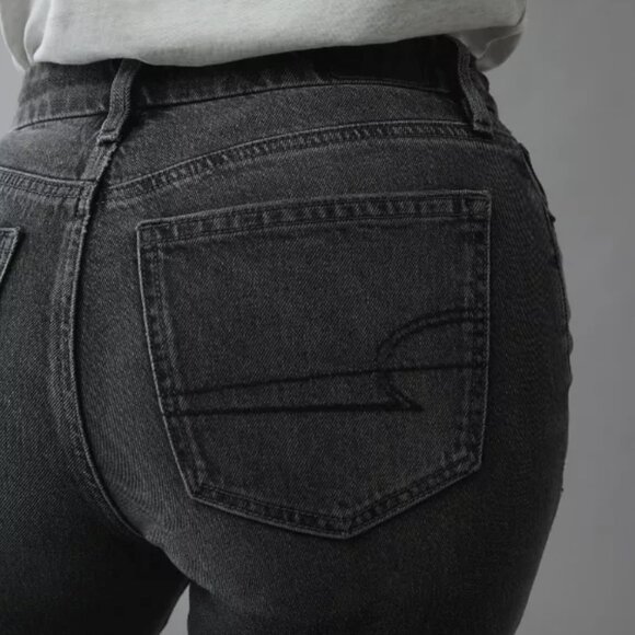 AE American Eagle Curvy Stretch Straight Jeans – Black, NWOT, Size 4 Short - Picture 5 of 6